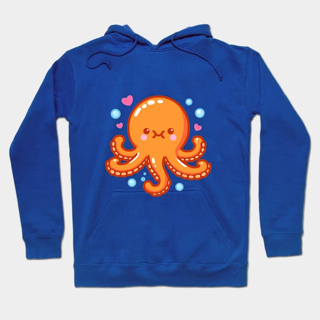 Cute Orange Octopus Hoodie by Arief Uchiha